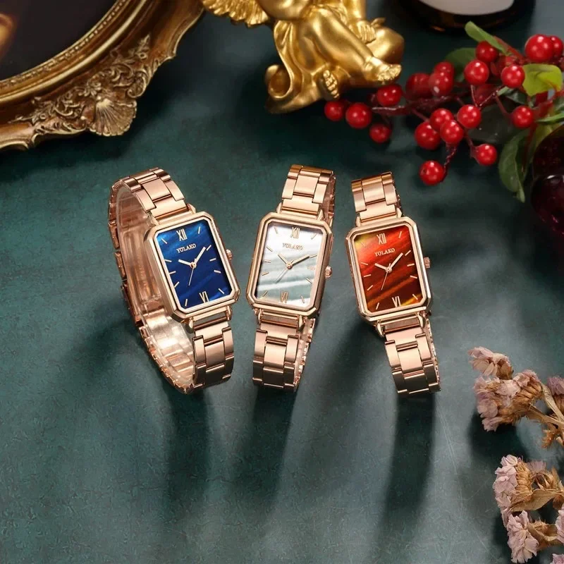 Hot Sale Light Luxury Retro Temperament Ladies Watch Small Square Watch Simple light luxury quartz Watch