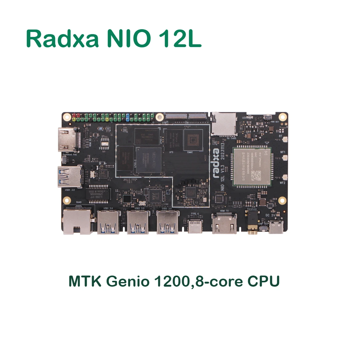 Radxa Development Board NIO 12L MTK Genio 1200 8-core CPU Single Board Microcontroller