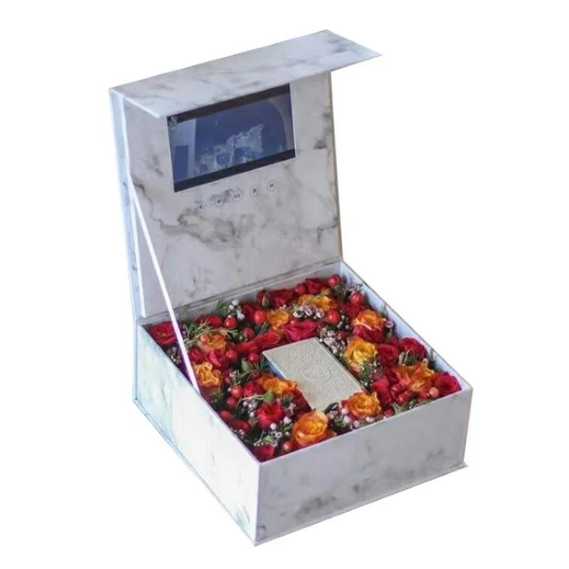 Boîte en carton blanche personnalisée, produit de luxe, emballage personnalisé, boîte en papier pour fleurs