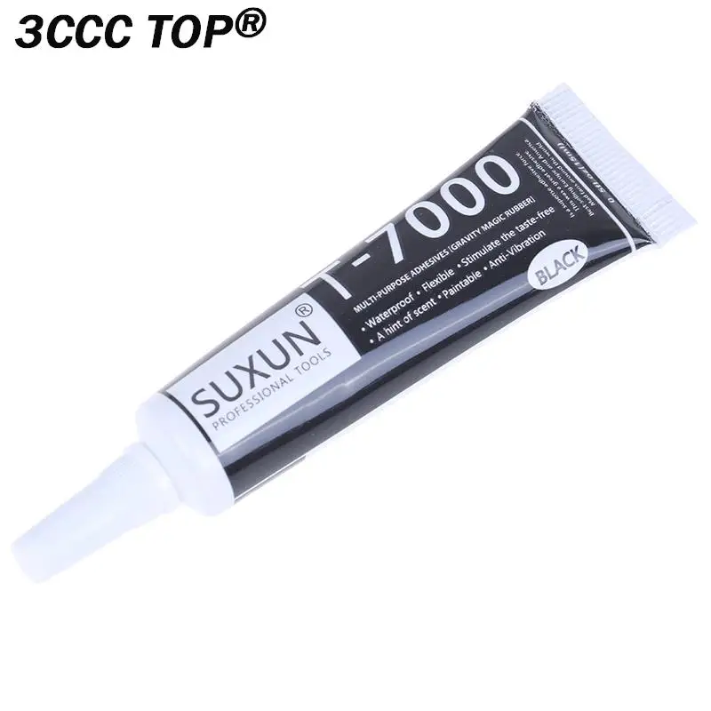 Pegamento de resina epoxi T7000, sellador de goma para pantalla de teléfono móvil, cerámica, vidrio, cuero, reparación de plástico, color negro, 15ml, T-7000