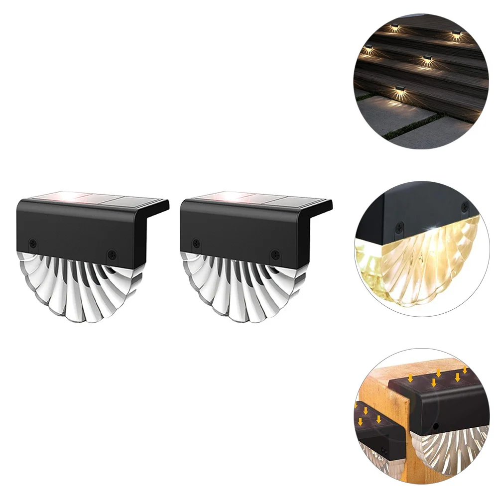 

2Pcs LED Stair Lights Solar Outdoor Waterproof Lighting for Fence Wall Deck Patio Solar Step Light
