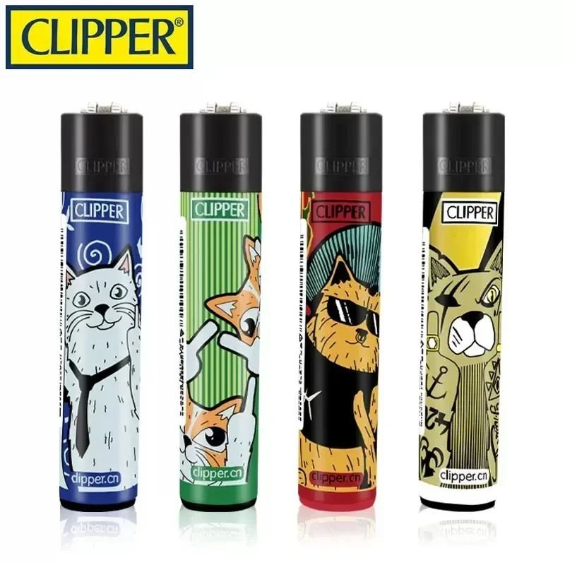 Clipper Open Flame Grinding Wheel Lighter Small and Inflatable Lighter Personalized Pattern Clipper Lighters Smoking Men\'s Gift