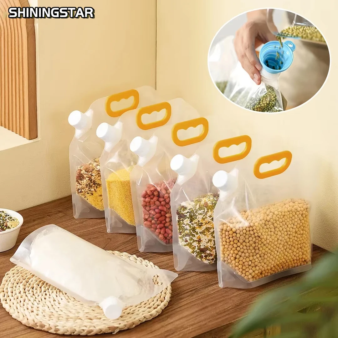 Tahıl Saklama Çantası Taşınabilir Böcek Geçirmez Nem Geçirmez Taze Tutma Çantası Geri Dönüşümlü Taşınabilir Şeffaf Tahıl Saklama Torbaları