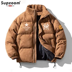 Supzoom-Chaqueta holgada informal para hombre, Abrigo acolchado de algodón, estilo Bf, Retro, Otoño e Invierno