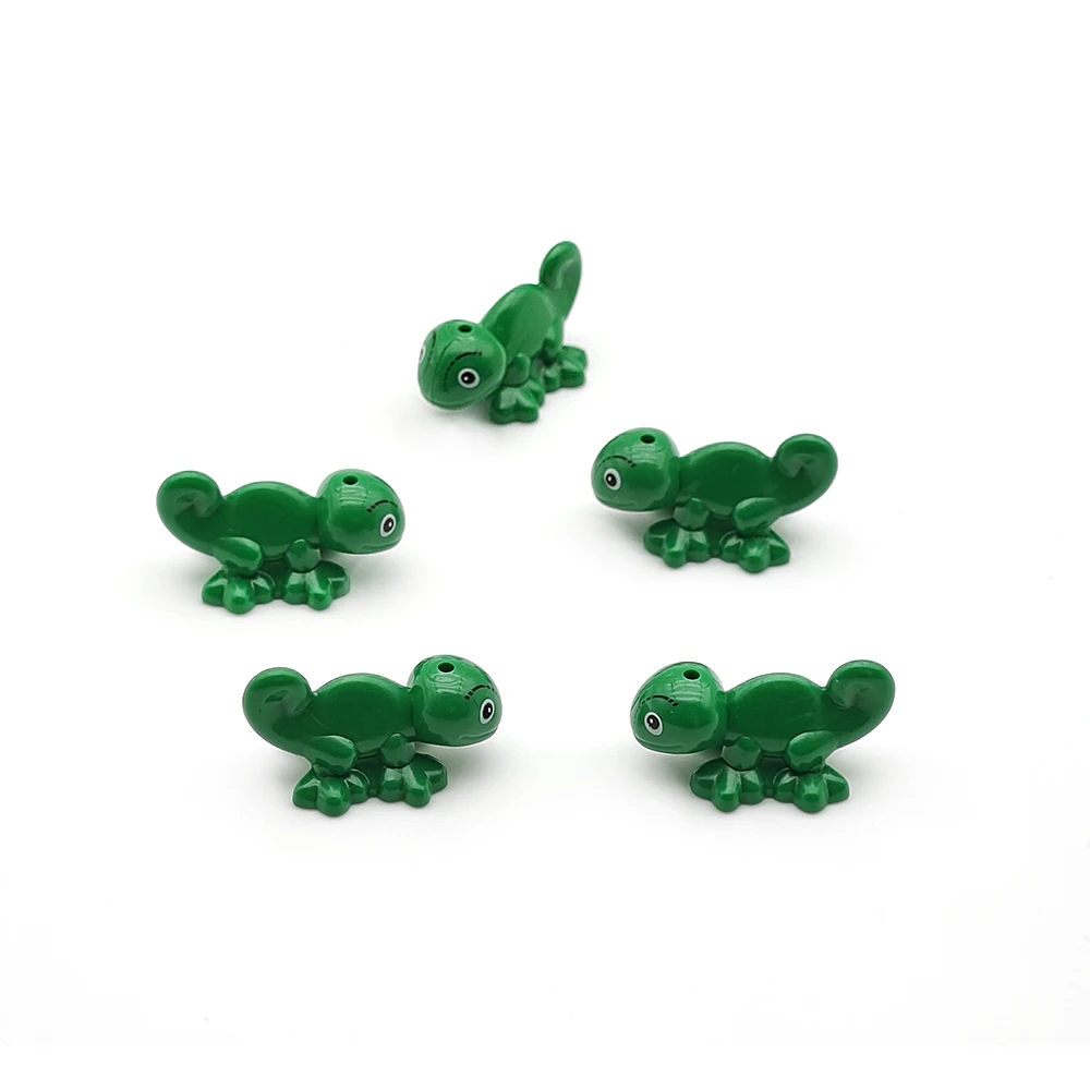 5 PCS Animal MOC Building Blocks Toys Lizard DIY Parts Scene Decoration Chameleon Children Christmas Gift Toy