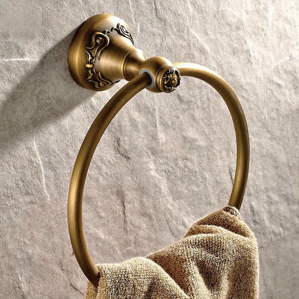 Bathroom Towel ring bathroom hardware accessories towel bar ring rack archaize brass towel ring holder Nba428