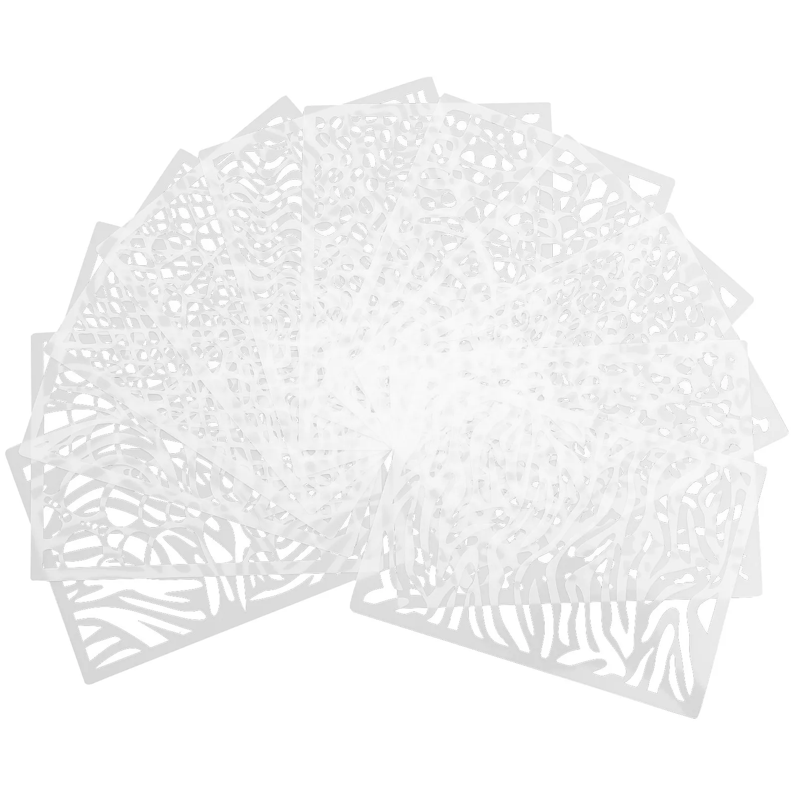 12Pcs Leopard Print Stencils Plastic Durable DIY Painting Templates Drawing Tools for Craft Decoration Stencils for Crafts