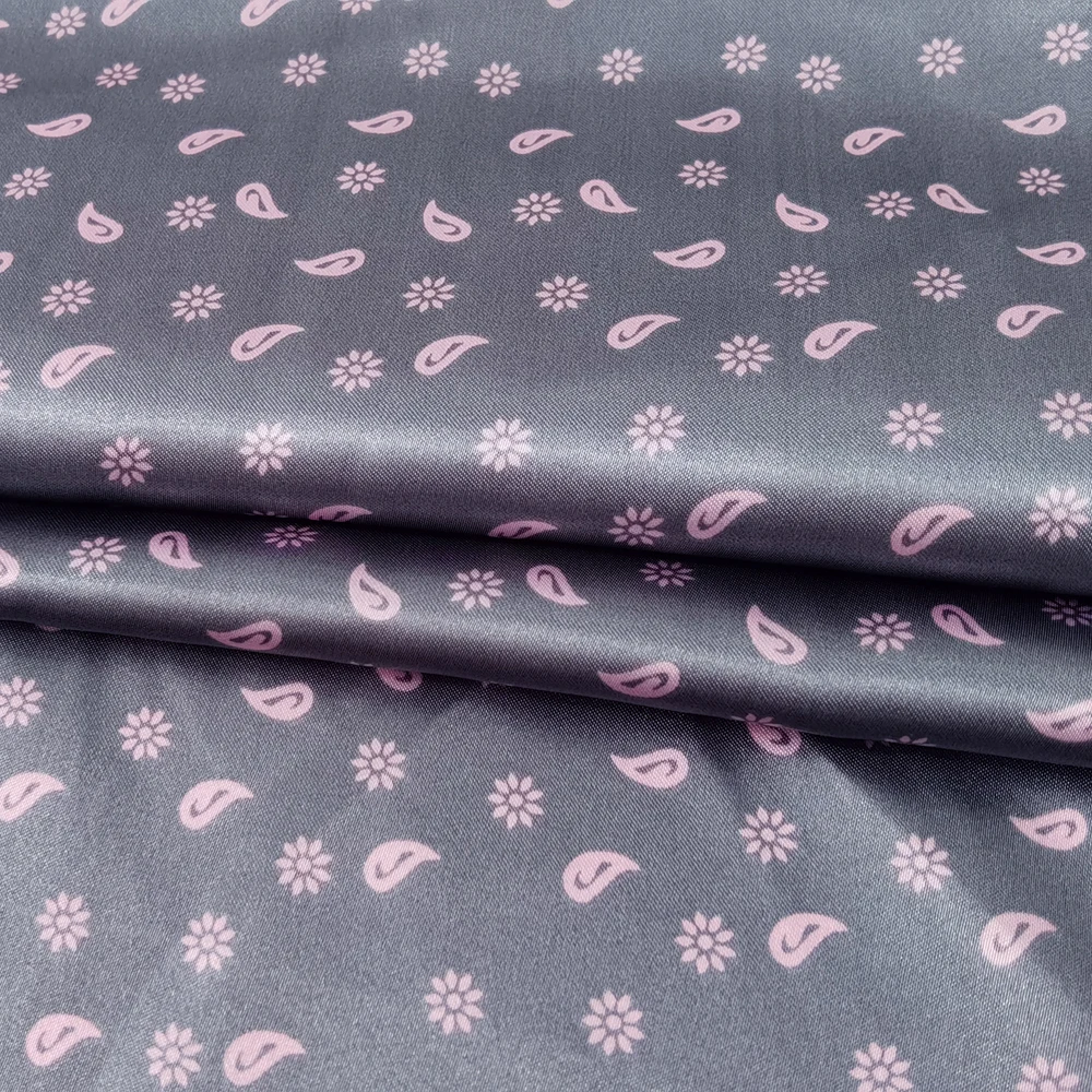 1 Meter x 1,48 Meter Retro Blumenmuster Paisley Satin Stoff Schal Seidiger Charmeuse Schal Futtermaterial – Detail 15
