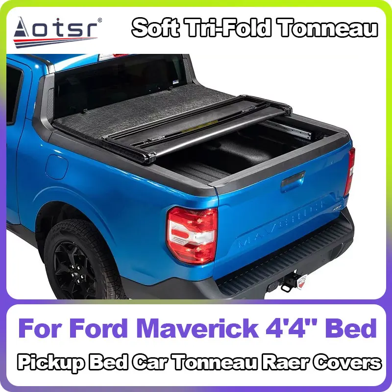 

Крышки багажника пикапа для Ford Maverick 4 '4 "кровать с мягкой трехскладной крышкой Tonneau крышка выдвижной роликовый затвор