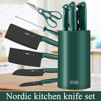 Stainless steel kitchen knife combination set, exquisite handle, super sharp home meat cleaver Bone cutting knife, kitchen tools
