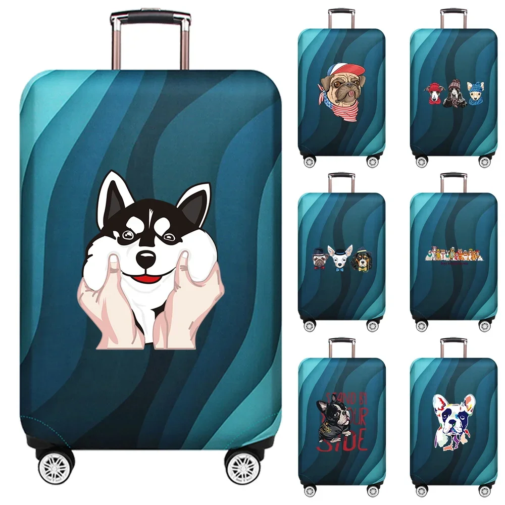 

Stretch Fabric Luggage Protective Cover Simplicity Suitcase Trunk Holders Case Portable Travel Accessories Dog Pattern Printing