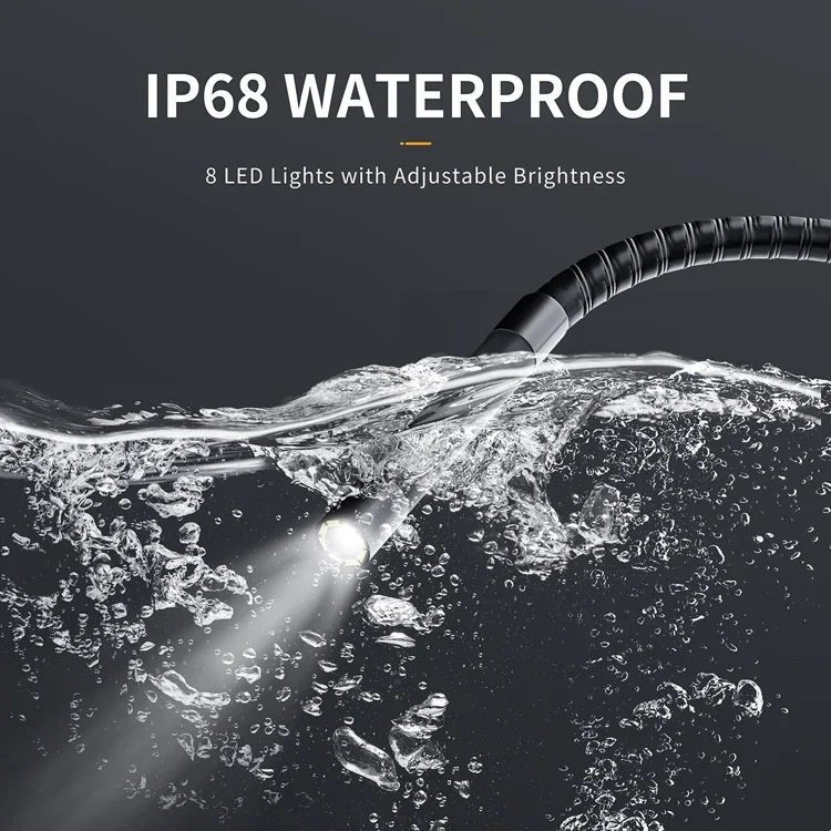 360 Degree Rotation Endoscope  Dual Lens 4.5inch Ips Handheld Inspection Borescope