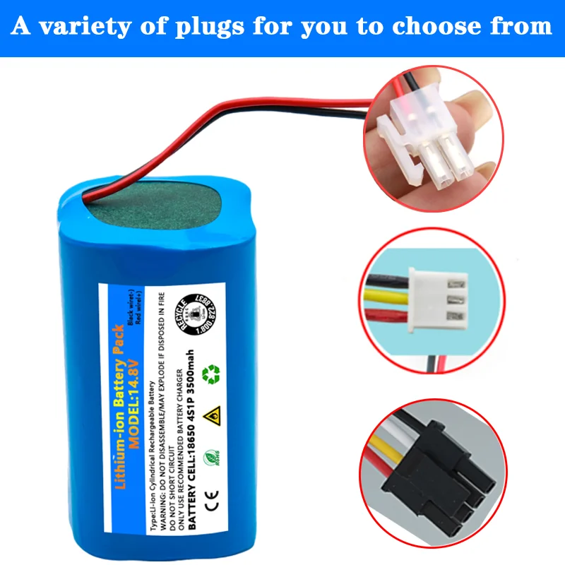 14.8V 4S1P lithium battery pack,For Xiaomi G1, Ecovacs CEN540/546/CR130/DF35 vacuum cleaner lithium battery accessories