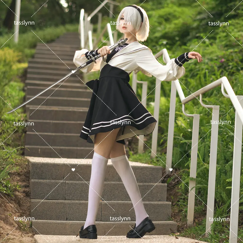 

Nier Automata Cosplay Costume Yorha 2B Sailor suit Sexy Outfit Games Suit Women Role Play Girls Halloween Party Fancy Dress