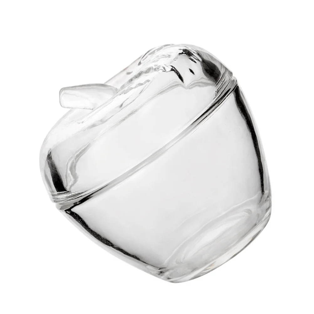 

1Pcs Apple-Shaped Glass Storage Jar Sealed Candy Container Food Holder Kitchen Storage Box Tea Grain Cereal Transparent