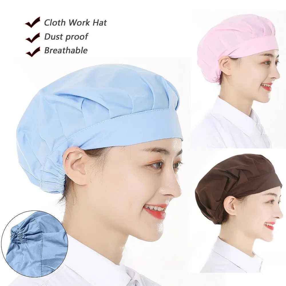 Women Man Cotton Dust proof Work Cap Bundled Hair Food Service Chef Cap Work Headband Work Wear Canteen Catering