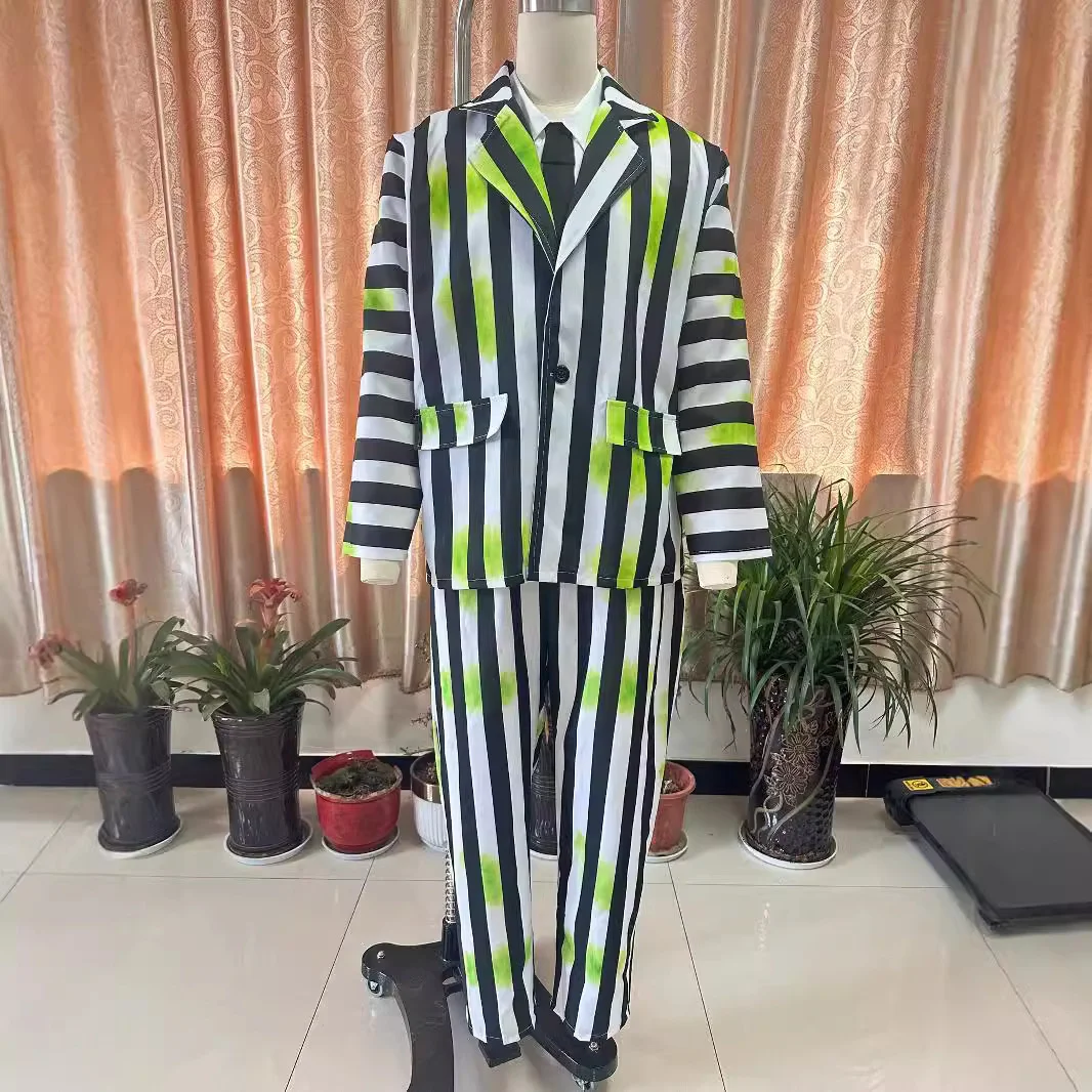 Halloween Archmage of The Underworld Beetlejuiced Cosplay Stage Performance Costume Beetle Juice Cosplay Costume Scary Ghost