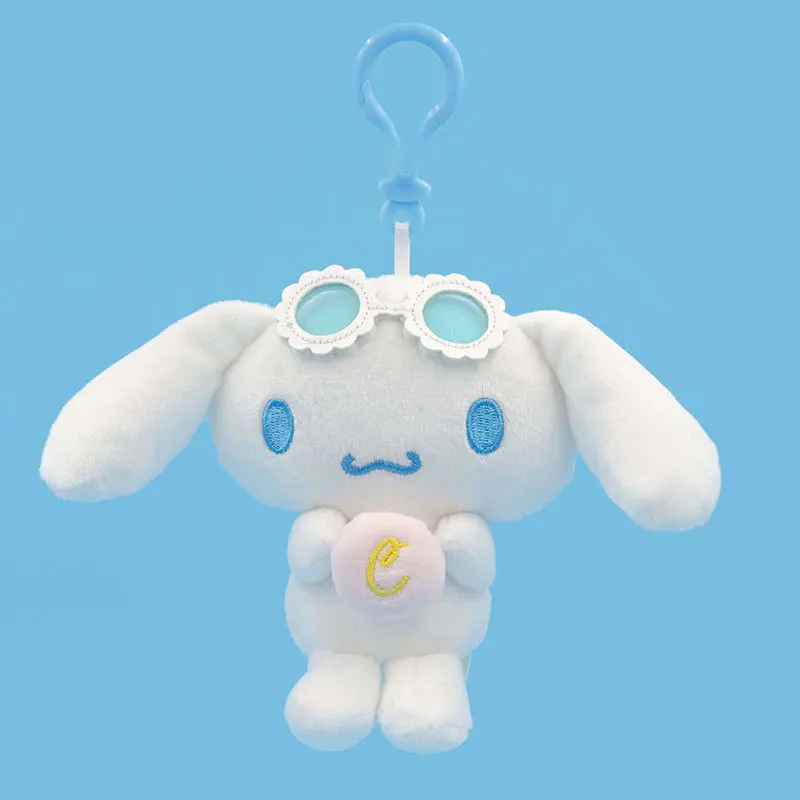 LLavero de peluche Sanrio de dibujos animados, colgante de Cinnamoroll, decoración de bolsa, Kawaii, cosas de Sanrio, muñeca de algodón, juguetes para niñas, regalos