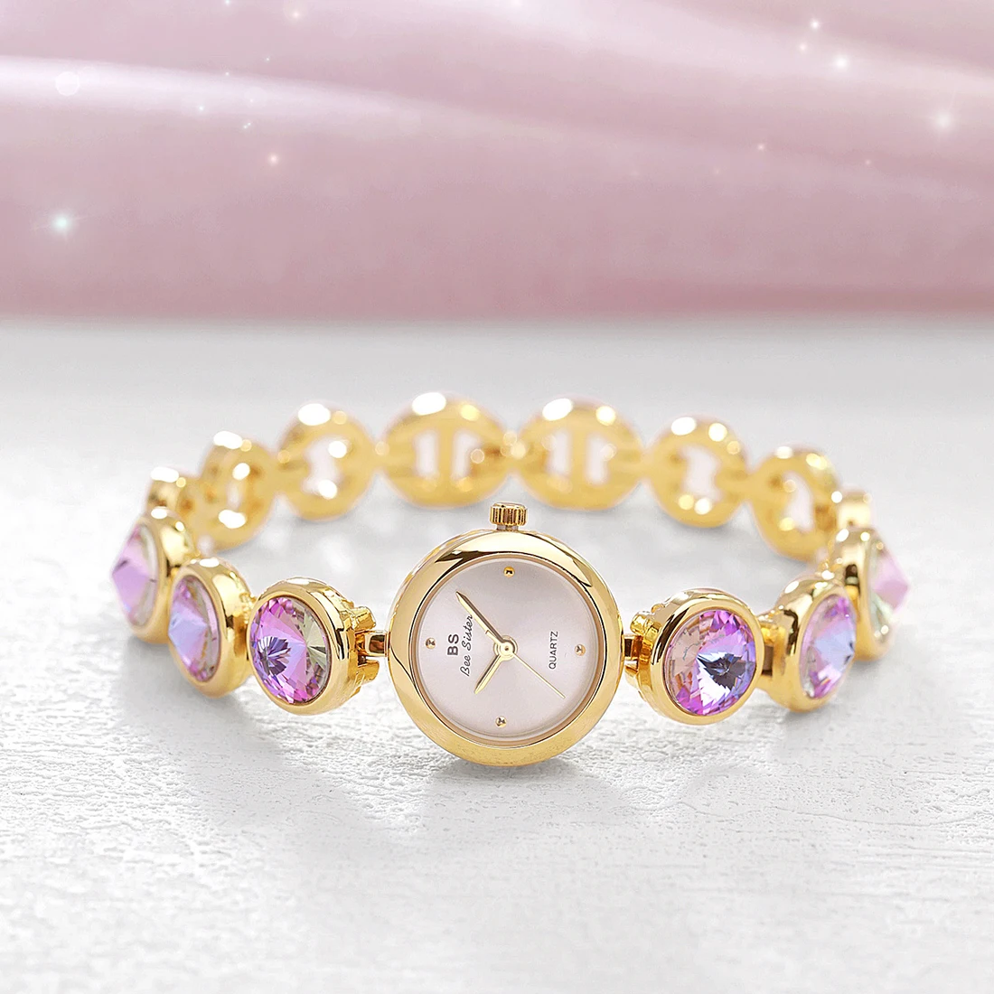 Ladies Watches Fashion Romantic Dream Amethyst Quartz Wristwatches 2024 New Gold Luxury Watch Women