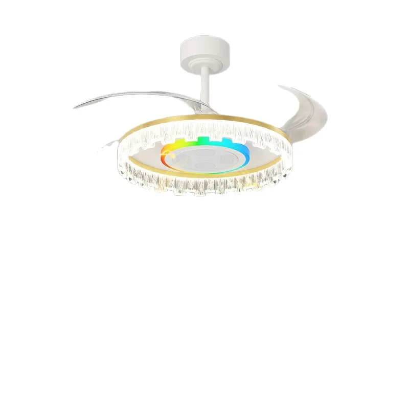 Bluetooth Music Simple Modern Creative Home Smart Invisible Bedroom Dining Room Music Karaoke Bladeless Fan Light