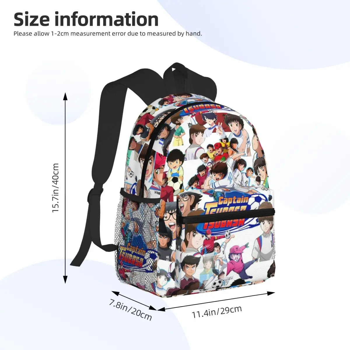 Japan Football Manga Captain Tsubasa Student Backpack School Bag Hiking Travel Daypack for Men Women Bookbag Shoulder Bags