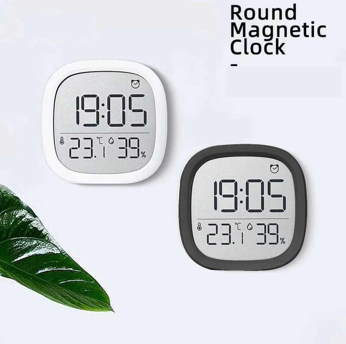 LCD Screen Simple Clocks Multi-Functional Temperature Humidity Electronic Magnetic Monitor Slim Alarm Clock For Home Use