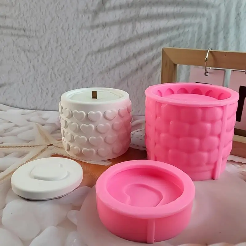 KXRC Cylinder Cup Silicone Mould Handmade Epoxy Resin Molds Jar with Lid Mold for Office Home Table Decorations