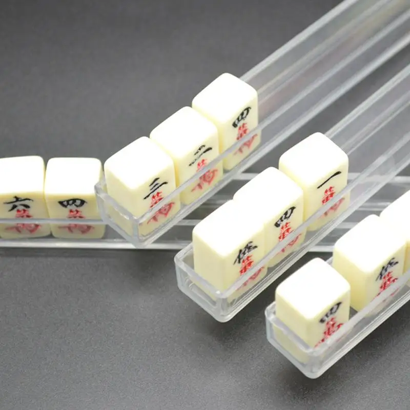 

Portable Acrylic Transparent Mahjong Tile Ruler Travel Convenient Card Organizer Scale Leisure Gaming Tool Measurement