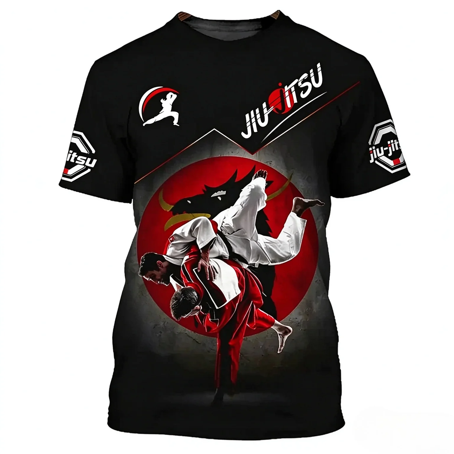 2026  Dark Hardcore Combat Style Jiu-Jitsu Tee, Tough Masculine Vibe, Quick-Dry Breathable for Commute & Daily Leisure