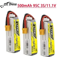 TATTU R-LINE 1.0 11.1V Lipo Battery 500mAh 95C With XT30 Plug For RC FPV Airplane Quadcopter Helicopter Drone Parts 3S Battery