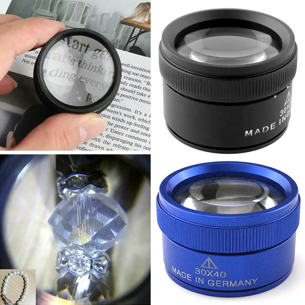 For Coins Stamps Jewelry Lupe Premium 30x 40mm Microscope HD Magnifier Measuring Magnifier Glass Lens Loop