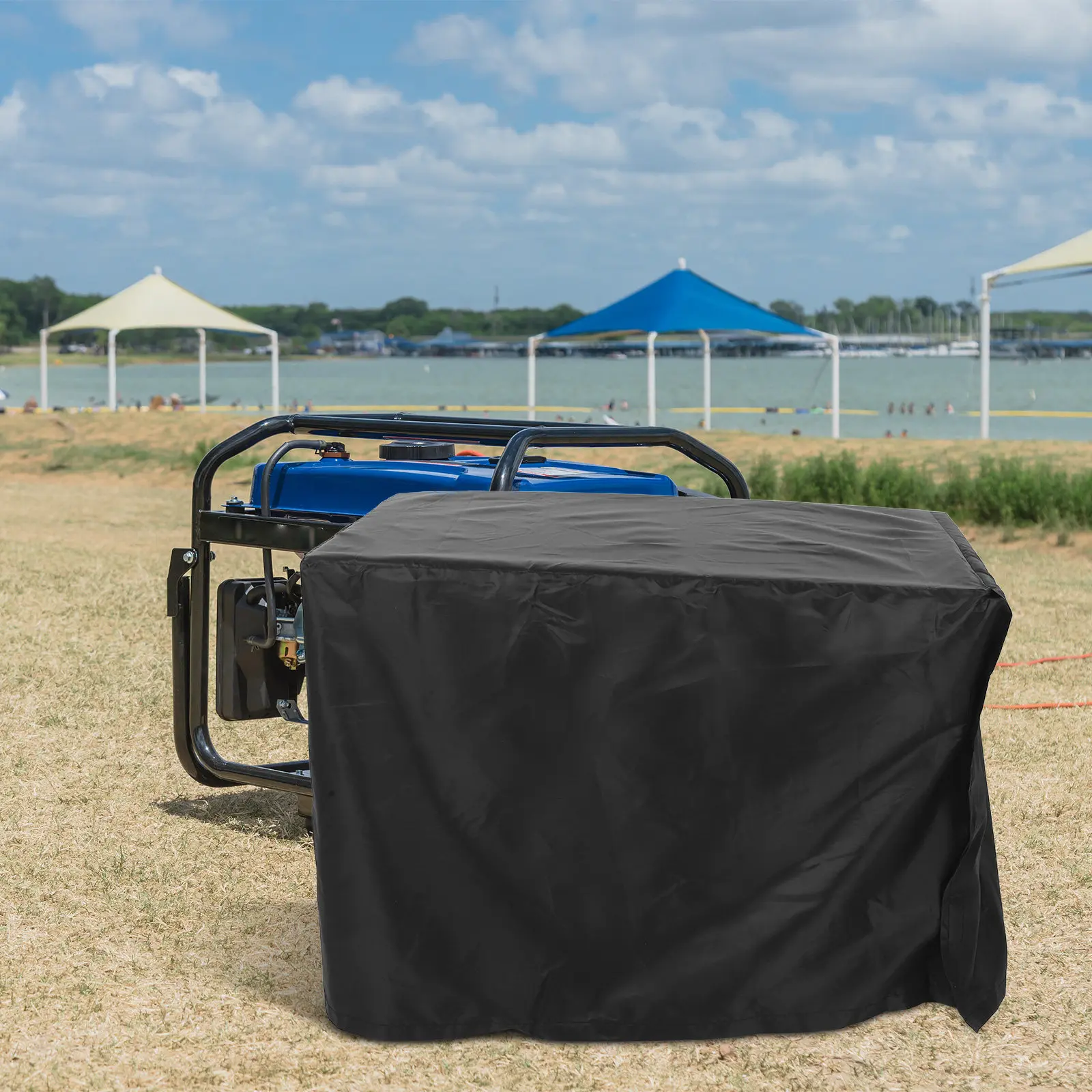 Waterproof Generator Cover Black Weather Resistant Dust Rain Windproof Outdoor Storage Protector