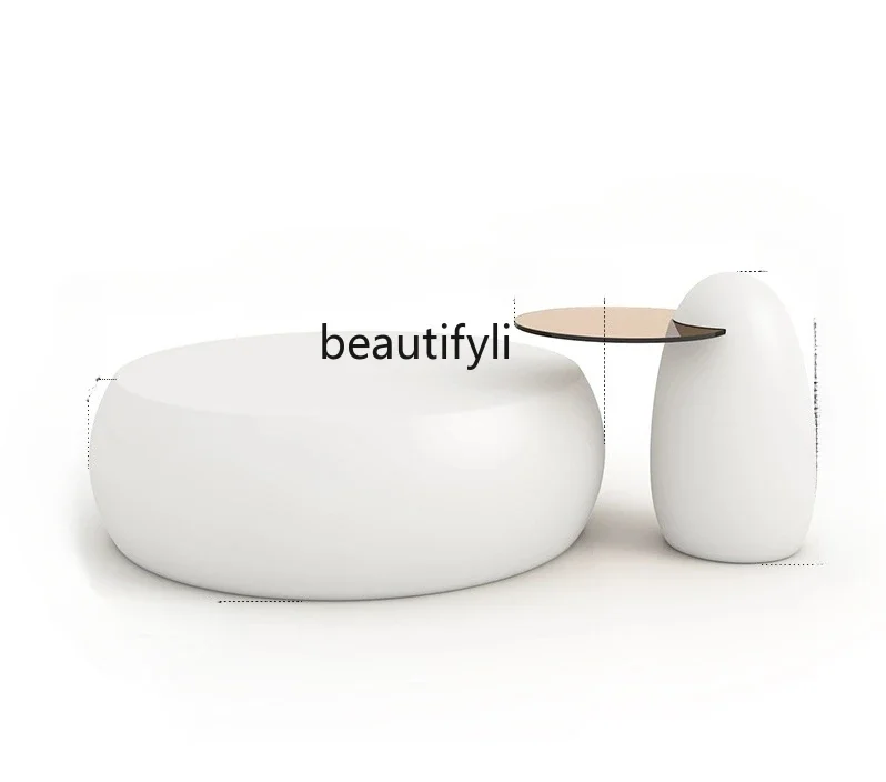 

Style Cream Minimalist round Tea Table Nordic Modern Furniture Style Design