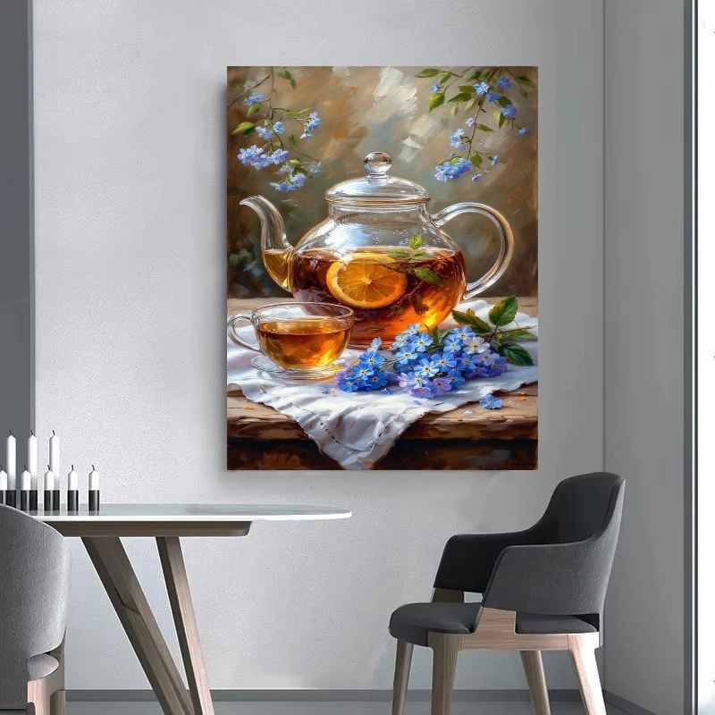 Cozy Lemon Tea Still Life Jigsaw Puzzles 500/1000/1200/2000 PCS Wall Decor for Living Room Bedroom Perfect Gift
