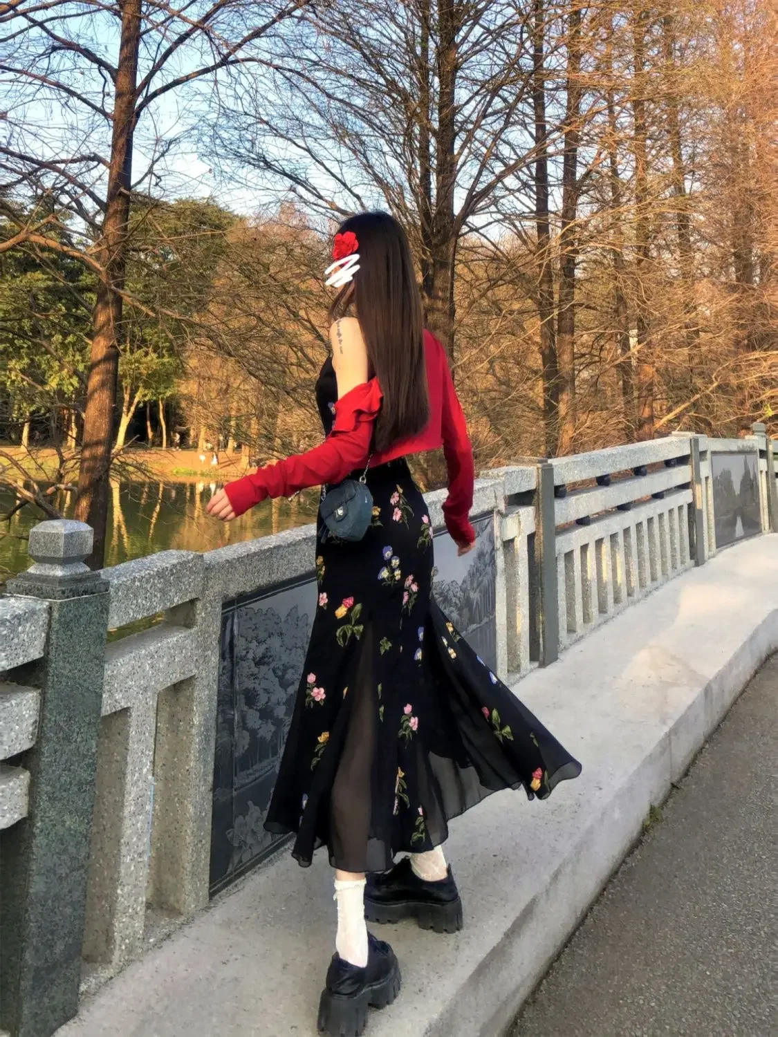 Zomer elegante bloemenpakjurk casual rood kort vest + sexy mouwloze midi-jurk zonnejurk feest Japanse modeset