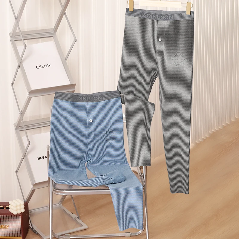 سراويل حرارية ضيقة للرجال ، أسفل ناعم مزدوج الجوانب ، سراويل رياضية ، مقاومة للبرد ، قطن ، خريف وشتاء