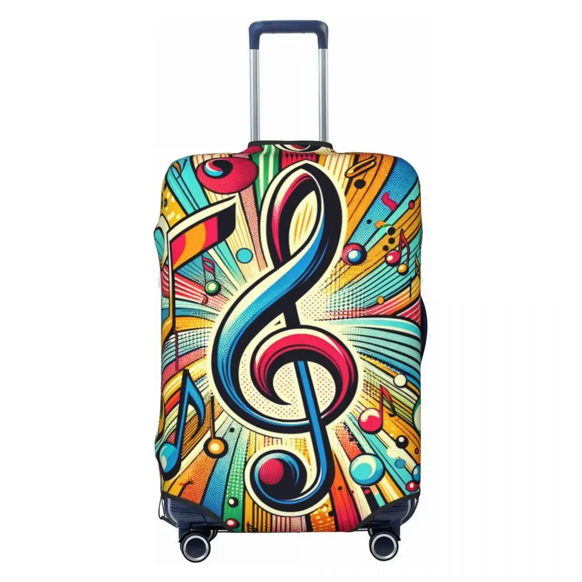 

Custom Funny Colorful Music Musical Note Luggage Cover Protector Dust Proof Travel Suitcase Covers