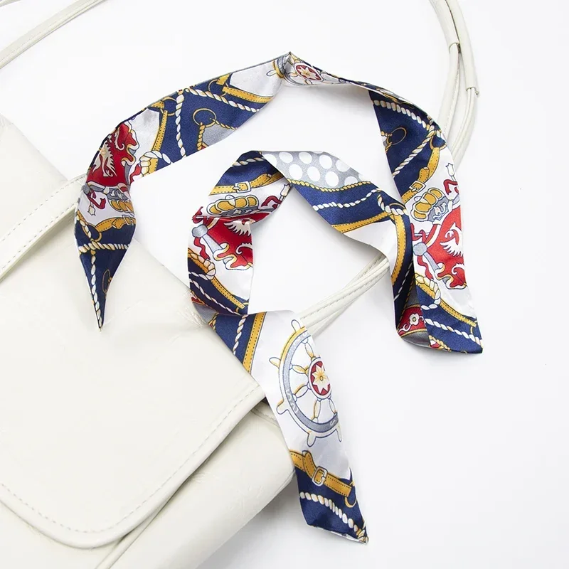 Skinny Scarf Hair Small Women Simple Style Handle Ribbon Fashion Printing Hairband Headscarf Beautiful Scarves Bags for Women