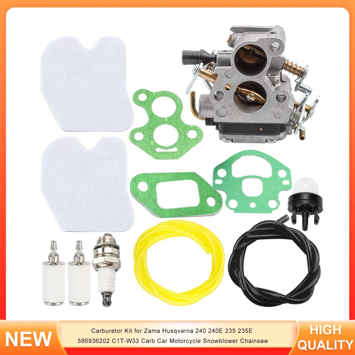 

Carburetor Kit for Zama Husqvarna 240 240E 235 235E 586936202 C1T-W33 Carb Car Motorcycle Snowblower Chainsaw