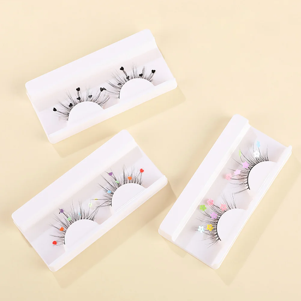 

4Pairs Colored Glitter Eyelash Extensions Bright Eyes Daily Life Glamour Colored Lashes Cosplay Lashes Fake Eyelashes