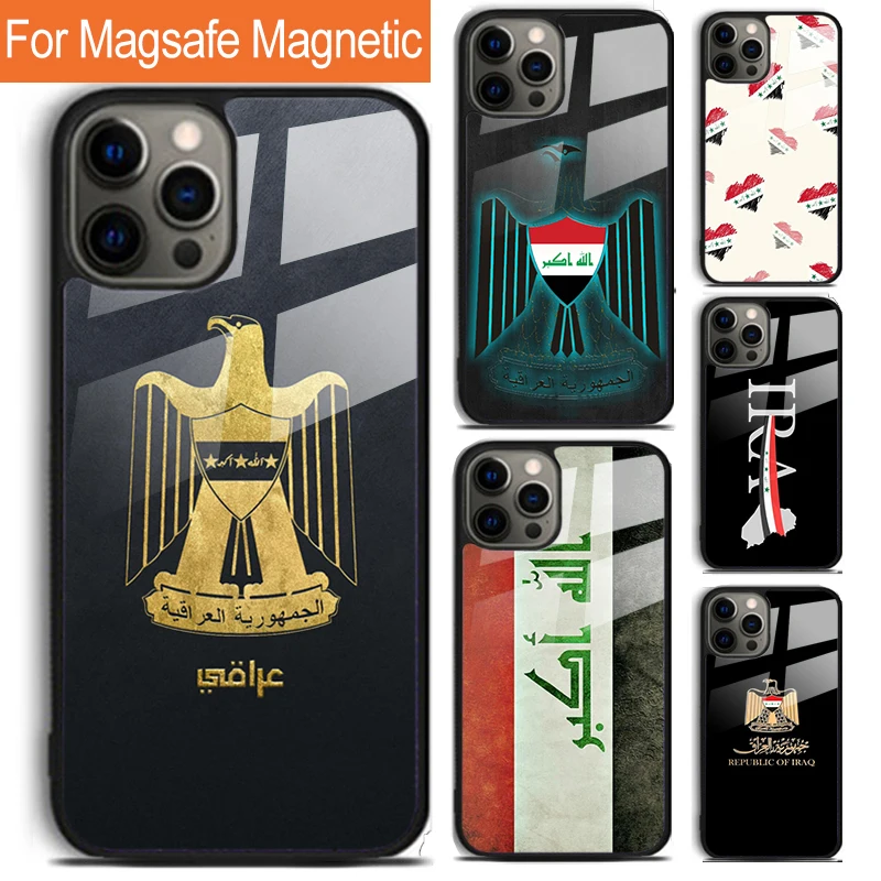 Iraqi Iraq National Flag Phone Case For iPhone 16 15 14 13 12 11 Pro Max Plus Magsafe Magnetic Wireless Charging Cover