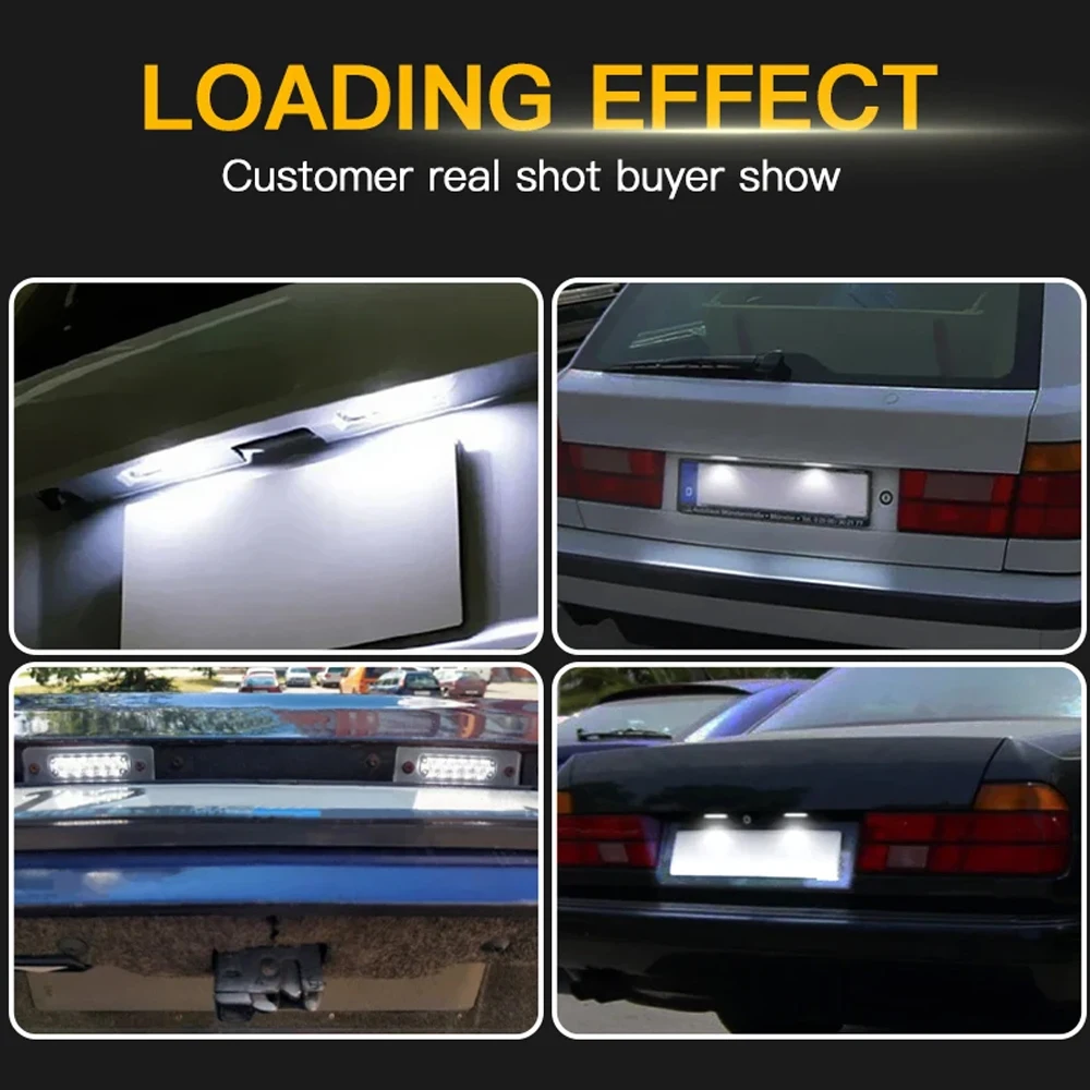 2 قطعة الأبيض Canbus LED رقم لوحة ترخيص ضوء مصباح لسيارات BMW 5 سلسلة E34 1988-1996 لسيارات BMW 7 سلسلة E32 1986-1994 اكسسوارات السيارات #6