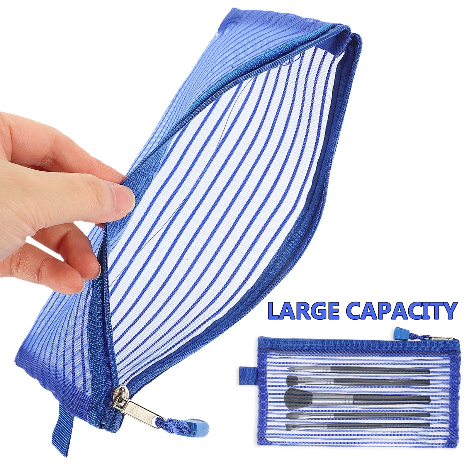 

10Pcs Stationery Storage Bag Large Pencil Pouch Multi-Use Mesh Pen Organizer for Travel Makeup Organizer