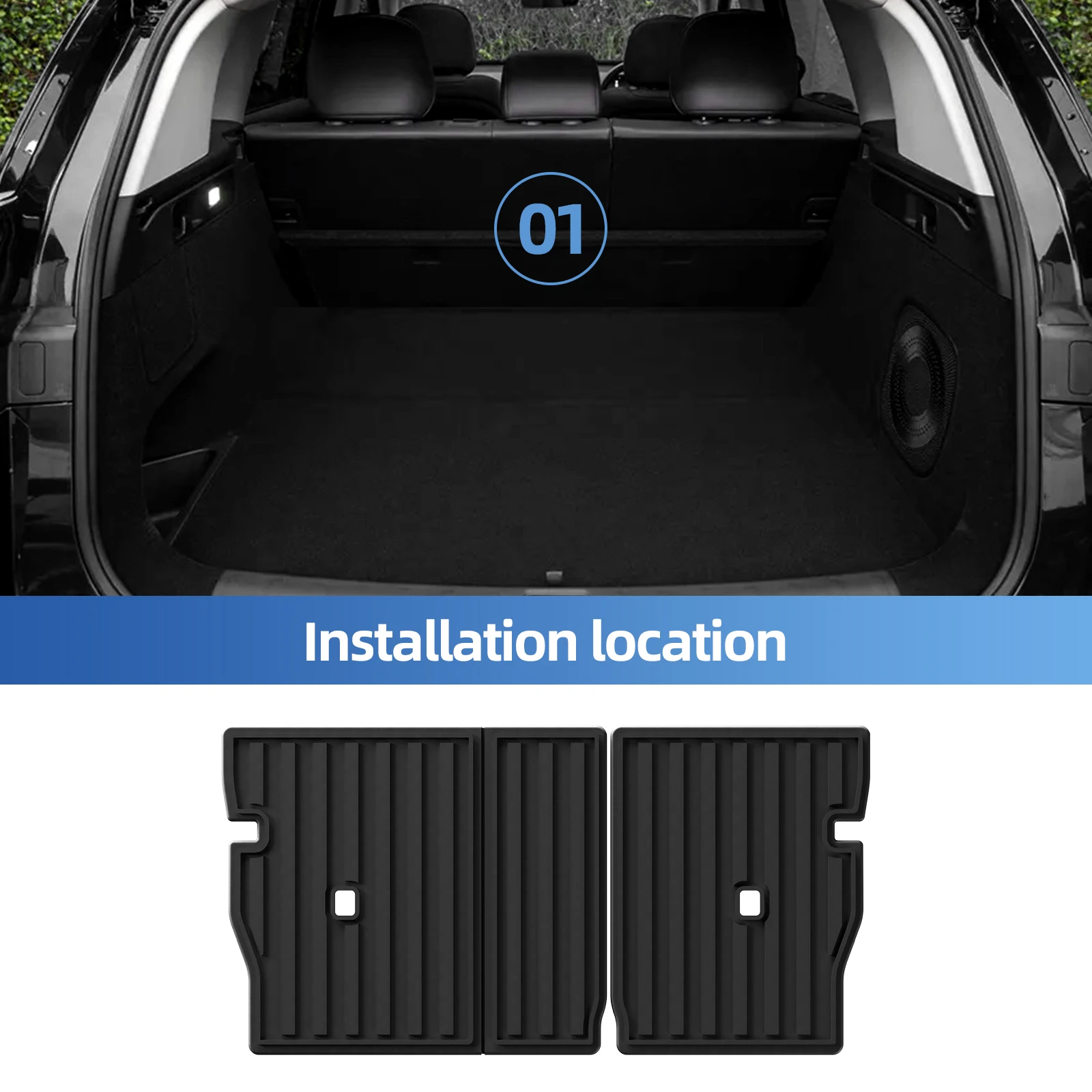 Smabee for Leapmotor C10 2024-2027 TPE Car All-Weather Floor Mats Cargo Liner Trunk Backrest Pad Accessories Black