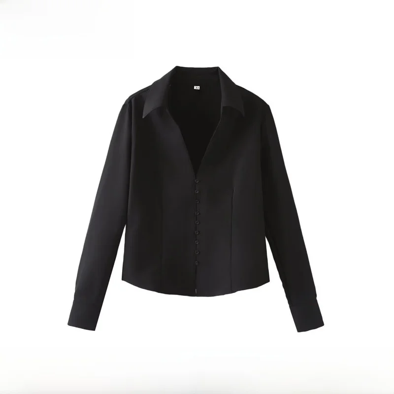 Early Autumn New Fashionable Long Sleeve Collared Shirt Women's Clothing Versatile Stylish Polyester Fiber Loose Fit Shirt