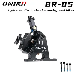 ONIRII Hydraulic Disc Gravel Road Bike Brake Flat Mount CX Rotor Brake Bicycle Caliper CNC Mechanical Wire Pull Metal Pads NEW