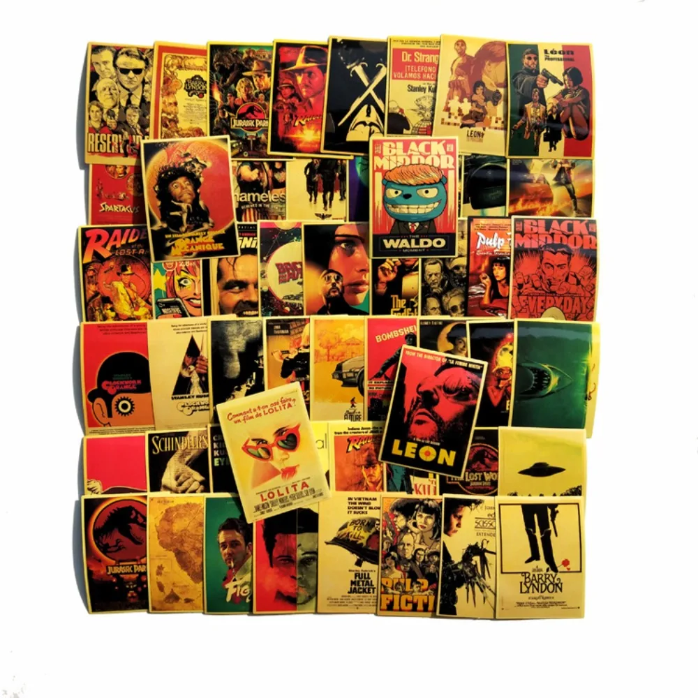 10/54pcs Classic Movie Sickers Luggage Laptop Art Painting Kill Bill Pulp Fiction Poster DIY  Decal Stickers Skateboard