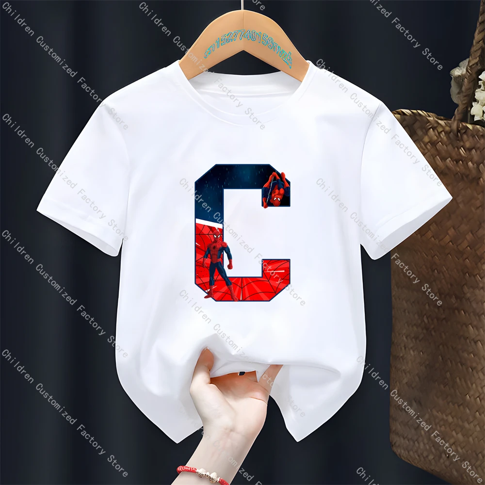 Cotton Printed Spiderman Tees Clothes Kids Boys Party 2 to 8 Years Summer Short Sleeve Tops Birthday Fashion Marvel T-shirts