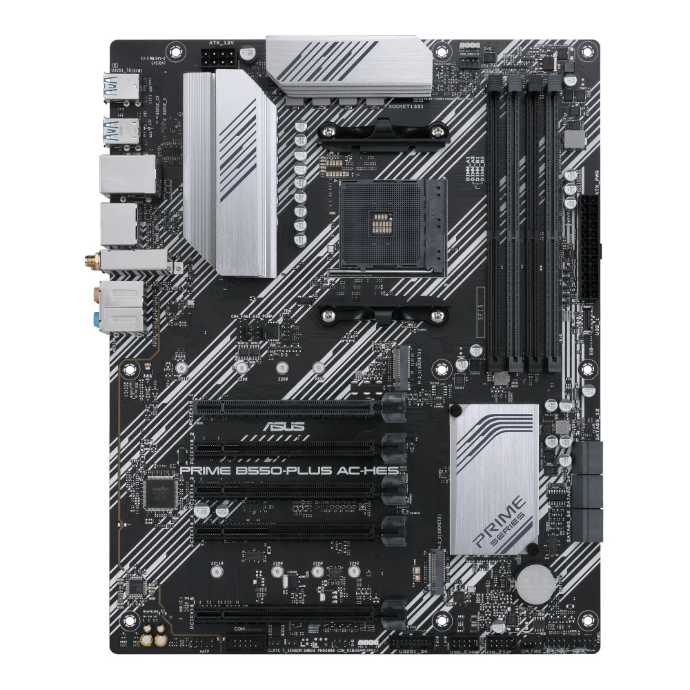 Imagem -05 - Asus-prime B550-plus Ac-hes Motherboard Suporte Ryzen 5600 r7 5700x3d Cpu 4x Ddr4 Dimm 4400 Mais Mhz Amd B550 Hdmi Nvme M.2 Pcie 4.0