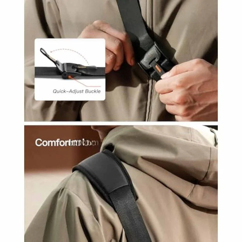 Waterproof Men's Shoulder Bag Protective Desktop Crossbody Bag Storage Pouch Casual Single-Shoulder Bag Polyester Material